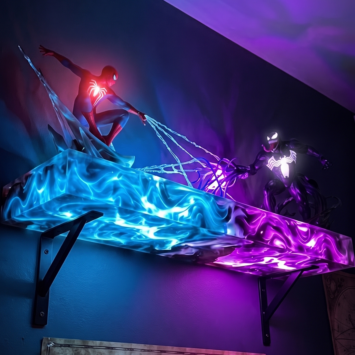 SpideyCorner™ - Web Wall Shelf