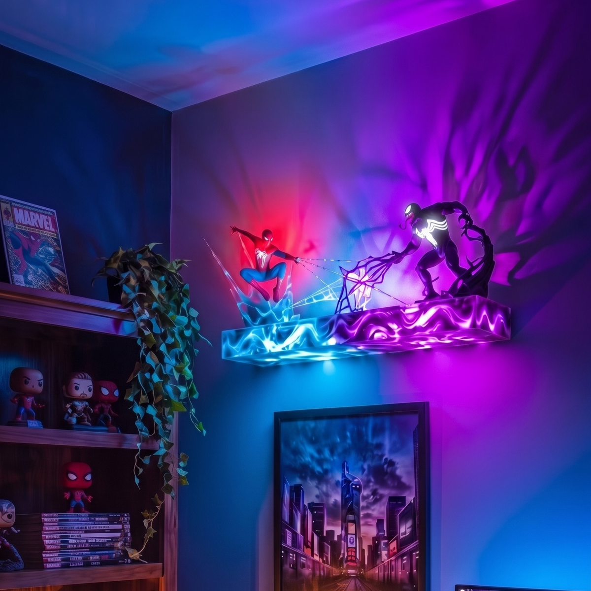 SpideyCorner™ - Web Wall Shelf
